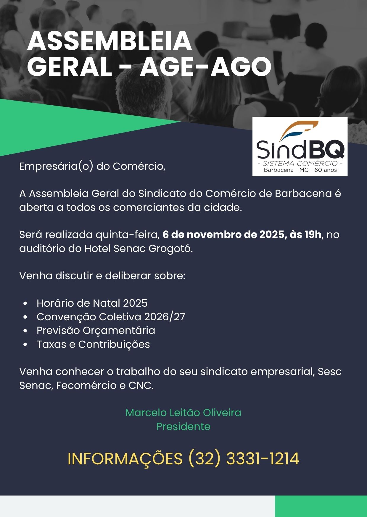 ASSEMBLEIA GERAL AGE AGO SINDIBQ 6 NOV 2025 GROGOTÓ